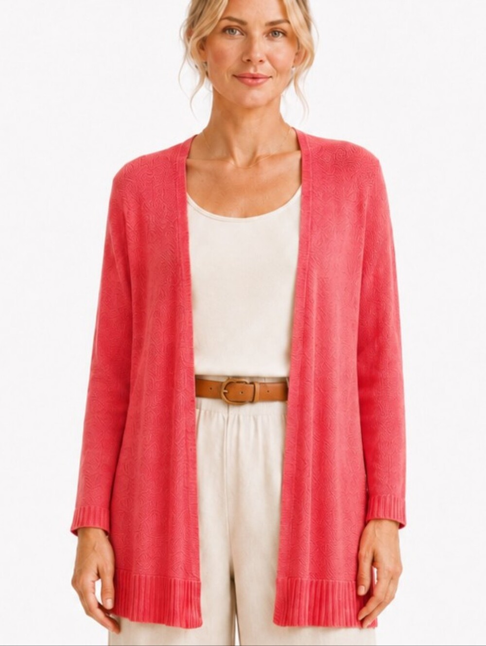 Eileen Fisher 100% Linen Lightweight Open Cardigan GUC $248  Size L   WF143